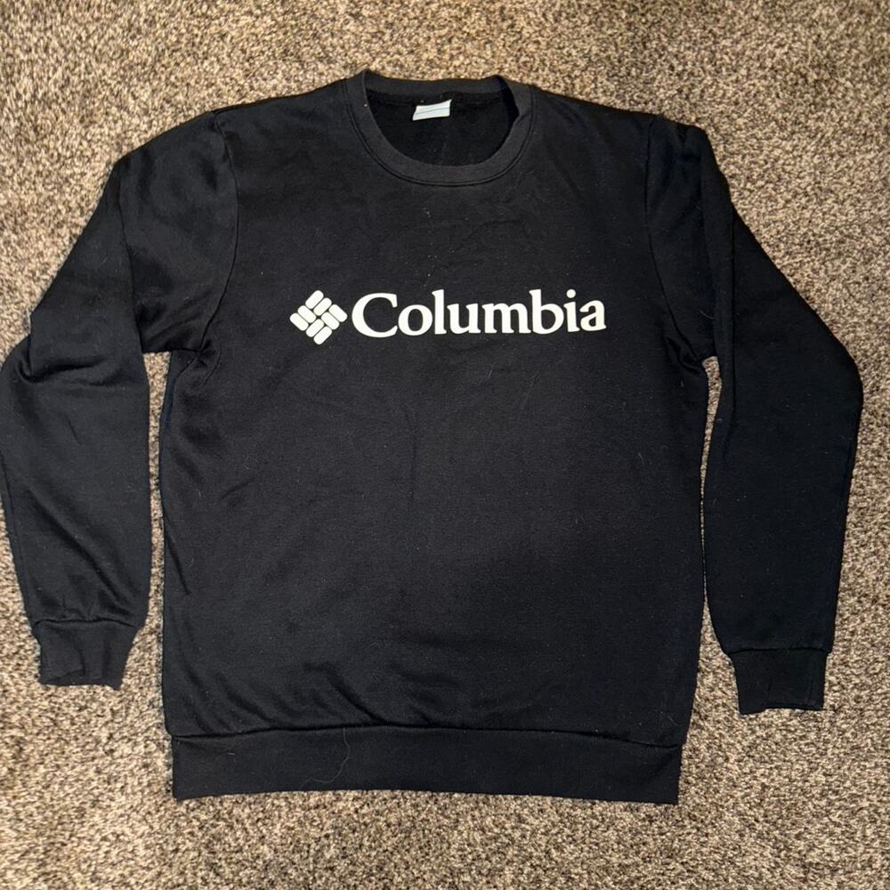 Columbia Black Crewneck Sweater with Logo